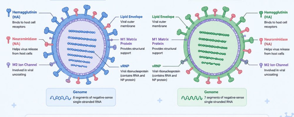 Influenza Virus Structure of FLU A and FLU B